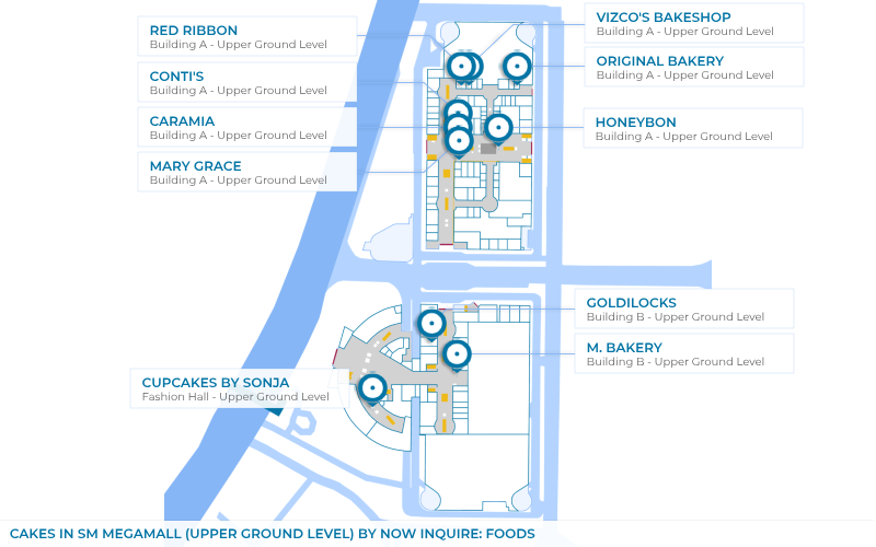 Map - Cakes in SM Megamall - Upper Ground Level